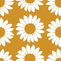 Sunflower seamless pattern vector illustration.