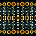 Sunflower seamless symmetrical wallpaper