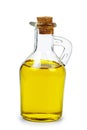 Sunflower seed oil in glass decanter Royalty Free Stock Photo