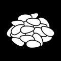 Sunflower seeds dark mode glyph icon