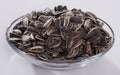 Sunflower seeds in glass bowl Royalty Free Stock Photo