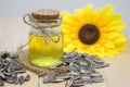 sunflower seeds and oill Royalty Free Stock Photo