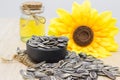 sunflower seeds and oill Royalty Free Stock Photo