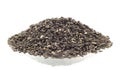 Sunflower seeds pile against white background Royalty Free Stock Photo