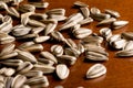 Sunflower seeds on the table Royalty Free Stock Photo