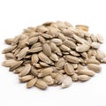 sunflower seeds on white background