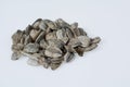 Sunflower seeds on white Royalty Free Stock Photo