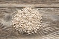 Sunflower seeds on wooden table