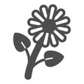 Sunflower solid icon, plants and flowers concept, summer flower vector sign on white background, glyph style icon for
