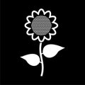 Sunflower symbol icon on dark background