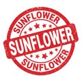 SUNFLOWER text written on red round stamp sign