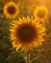 Sunflower in Tuscany. Royalty Free Stock Photo