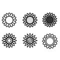 Sunflower vector icon set. flower illustration sign collection. Beauty symbol.