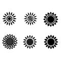 Sunflower vector icon set. flower illustration sign collection. Beauty symbol.