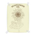 Sunflower. Vintage label Sunflower oil. Textured paper