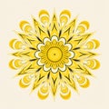 Elegant Yellow Flower Design: Graphic Symmetry And Natural Style Royalty Free Stock Photo