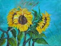 Sunflowers, acrylic painting