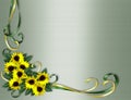 Sunflowers corner Invitation border Royalty Free Stock Photo