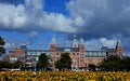 Sunflowers labyrinth and Rijksmuseum Royalty Free Stock Photo