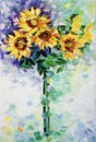 Sunflowers oil painting