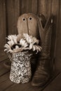 Sunflowers and Old Cowboy Boots