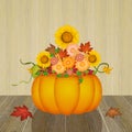 Sunflowers in the pumpkin