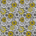 Sunflowers Seamless Pattern Background