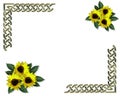 Sunflowers Spring border Royalty Free Stock Photo