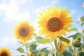 sunflowers in sunlight with sunspot-like patterns