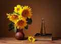 Sunflowers in a vase Royalty Free Stock Photo