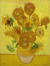 Sunflowers On Yellow Background by Van Gogh, 1889