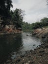 Sungai Alam Sejuk Hutan Pohon Batuan