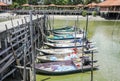 Sungai Dorani, Selangor 02 Mac 2016 : Concrete jetty and fishing boats