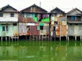 Sungai Duri, Roxy mas, JakThe atmosphere of a densely populated settlement standing on the river