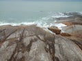 Sungailiat, Bangka, Indonesia. June 2, 2022. Beautiful Batu Ketak beach in Bangka Island. Granite stone.