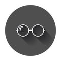 Sunglasse vector icon. Eyewear flat illustration with long shadow. Royalty Free Stock Photo