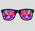 Sunglasses with abstract geometric triangles. vect Royalty Free Stock Photo