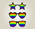 Sunglasses Abstract Rainbow lenses Vector Illustration Background. LGBT