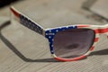 A sunglasses with American colors
