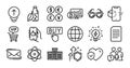 Sunglasses, Atom and Document line icons set. Vector