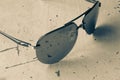 Sunglasses aviators in black and white style subject photography