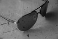 Sunglasses aviators in black and white style subject photography