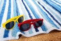 Sunglasses beach copy space Royalty Free Stock Photo