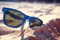 Sunglasses on a beach