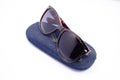 Sunglasses and case Royalty Free Stock Photo