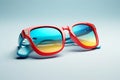 Sunglasses with color lens. Generative AI