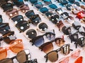 Sunglasses colourful Fashion shop display Shopping market Summer season Royalty Free Stock Photo