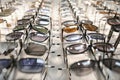 Sunglasses on display shelves in glasses store Royalty Free Stock Photo