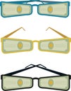 Sunglasses with dollars