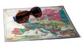 Sunglasses on Europe Map, Isolated